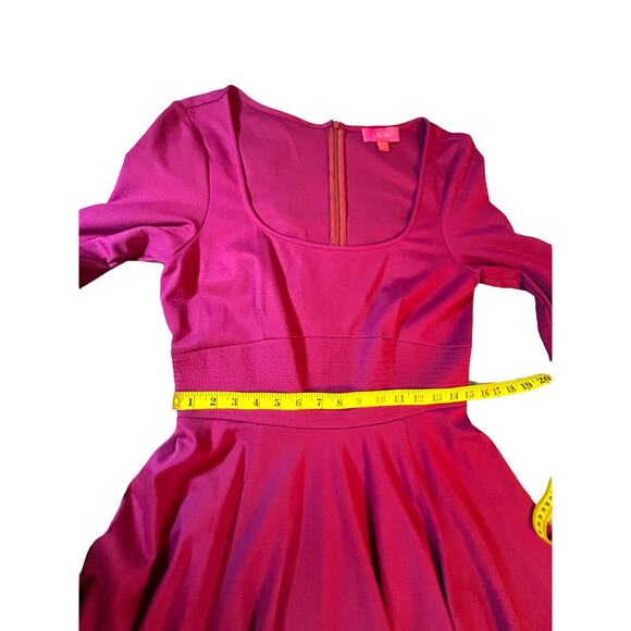 LaVia 18 Cranberry Knit Fit and Flare Dress - Size 46 EU - US 16 - Picture 7 of 13